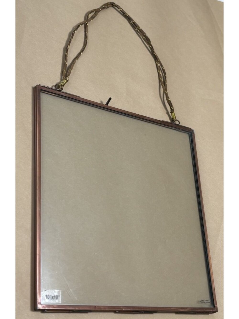 Anthropologie Viteri Hanging Ribbon Frame Square 10x10 Brass Single Gallery Wall - Picture 2 of 6
